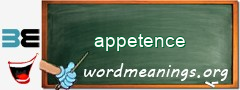 WordMeaning blackboard for appetence